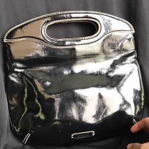 Black Patten leather clutch